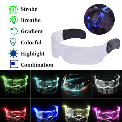 LED Glasses Festival Party Y2K Futuristic Shades - DITCHWORLD