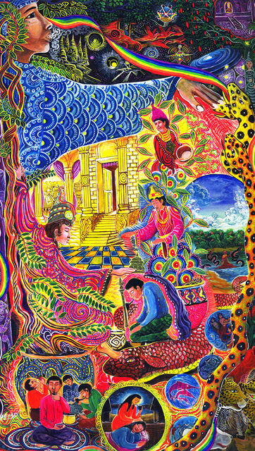 Psychedelic Trippy Visual Abstract Modern Painting Canvas - DITCHWORLD