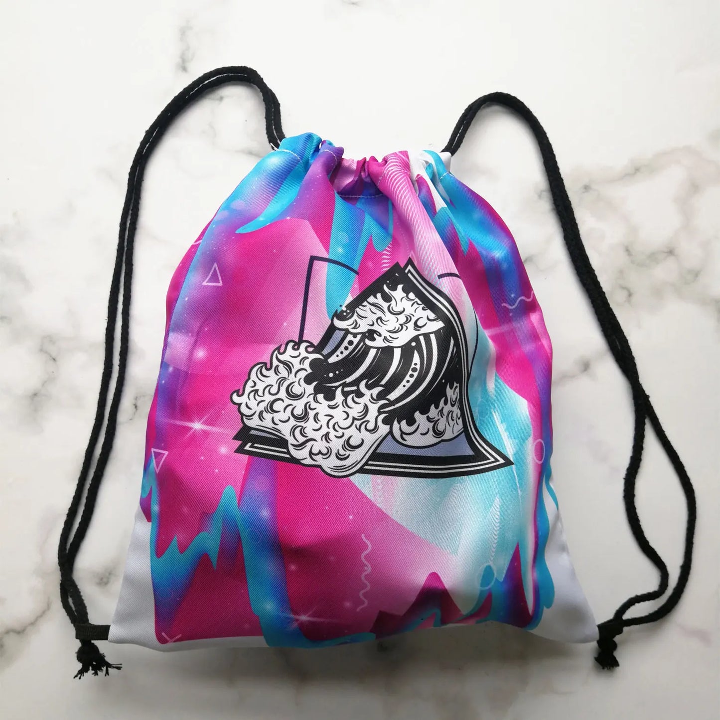 New Trend Colorful Fashion Print Backpacks For Students Rainbow Colors Art Creativity Women Drawstring Pocket Notebook Shoes Bag