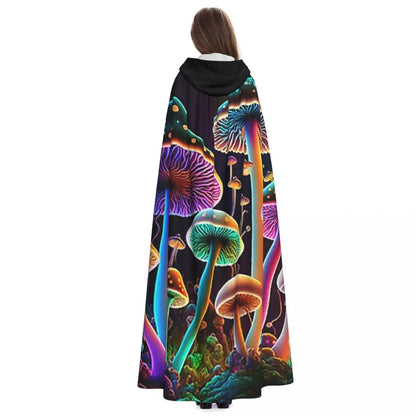 Hooded Cloak - Glowing Psychedelic Mushrooms Trippy Mushroom  Witch Medieval Costume Cosplay Cape Halloween festival Adult Unisex