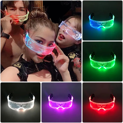 LED Robo-Shades Sunglasses cyberpunk Neon Party Glasses DJ Dance Concert