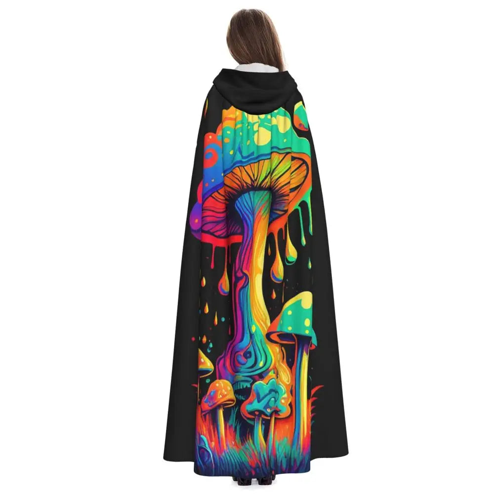 Hooded Cloak - Glowing Psychedelic Mushrooms Trippy Mushroom  Witch Medieval Costume Cosplay Cape Halloween festival Adult Unisex