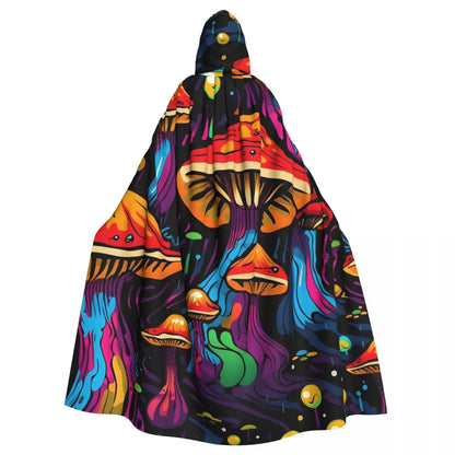 Hooded Cloak - Glowing Psychedelic Mushrooms Trippy Mushroom  Witch Medieval Costume Cosplay Cape Halloween festival Adult Unisex