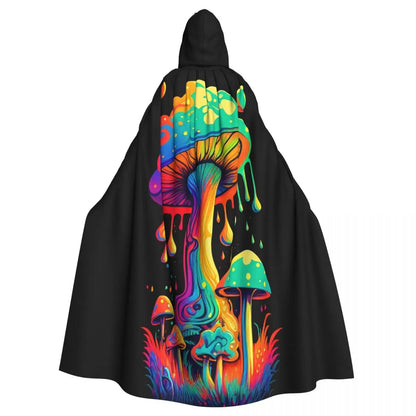 Hooded Cloak - Glowing Psychedelic Mushrooms Trippy Mushroom  Witch Medieval Costume Cosplay Cape Halloween festival Adult Unisex