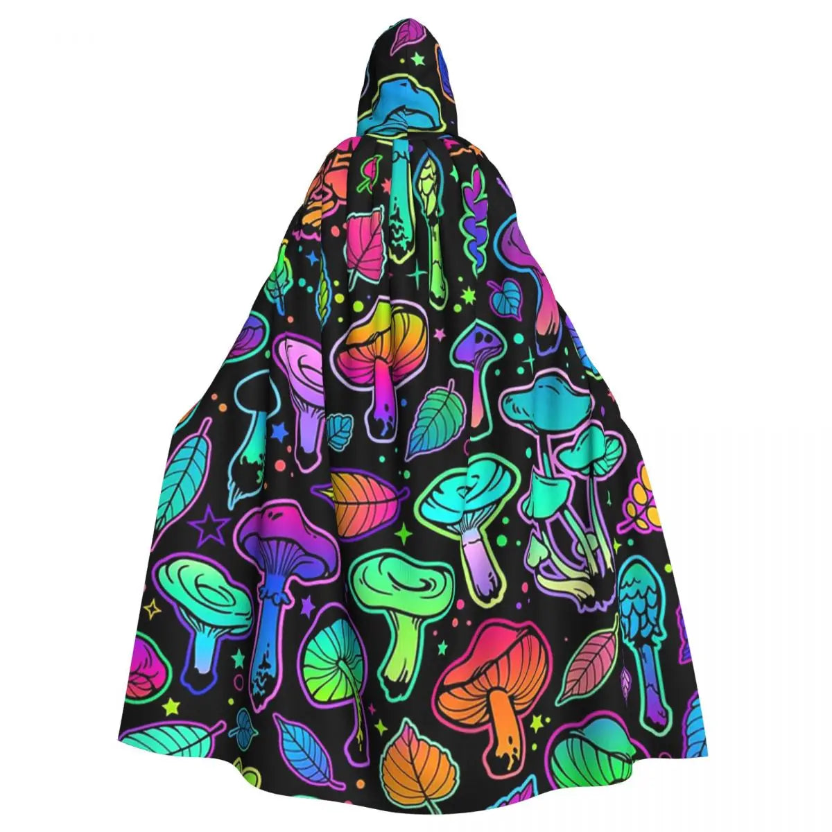 Hooded Cloak - Glowing Psychedelic Mushrooms Trippy Mushroom  Witch Medieval Costume Cosplay Cape Halloween festival Adult Unisex