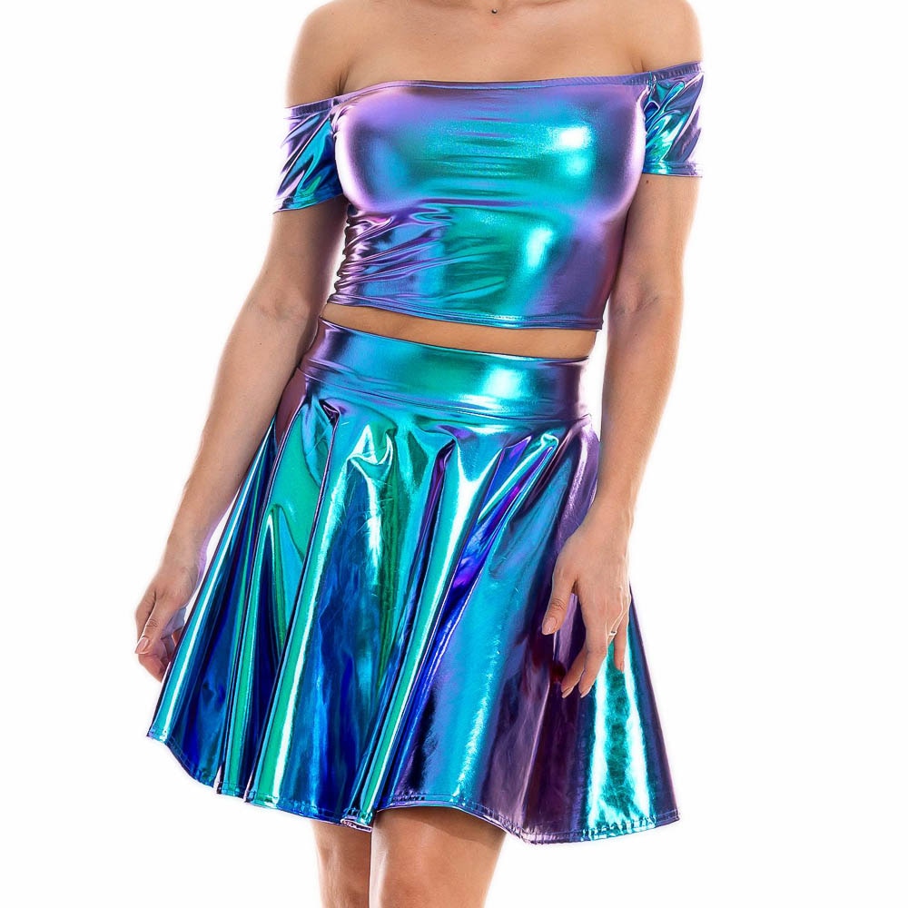 Holographic shop dance skirt