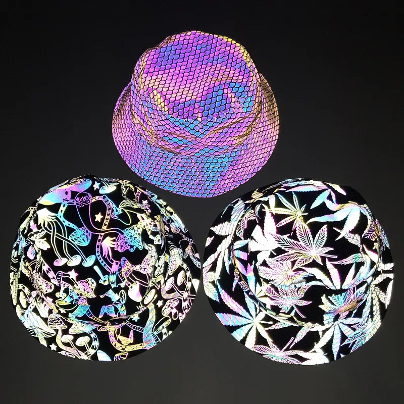 UV Reflective Colourful Bucket Hat - Mushroom