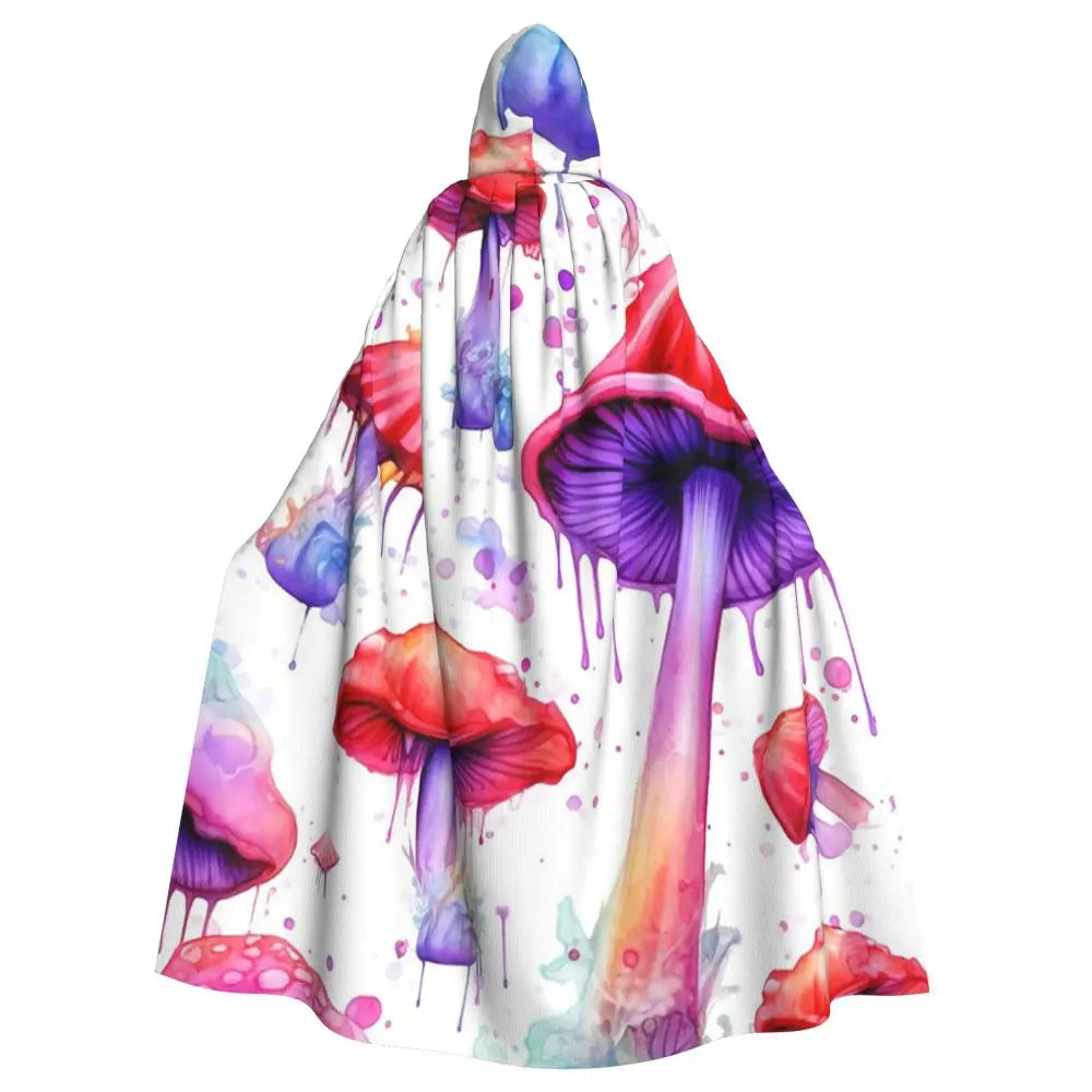 Hooded Cloak - Glowing Psychedelic Mushrooms Trippy Mushroom  Witch Medieval Costume Cosplay Cape Halloween festival Adult Unisex