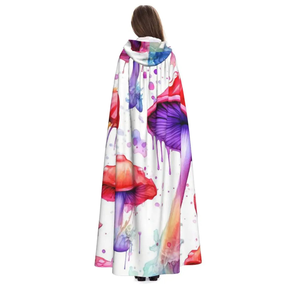 Hooded Cloak - Glowing Psychedelic Mushrooms Trippy Mushroom  Witch Medieval Costume Cosplay Cape Halloween festival Adult Unisex