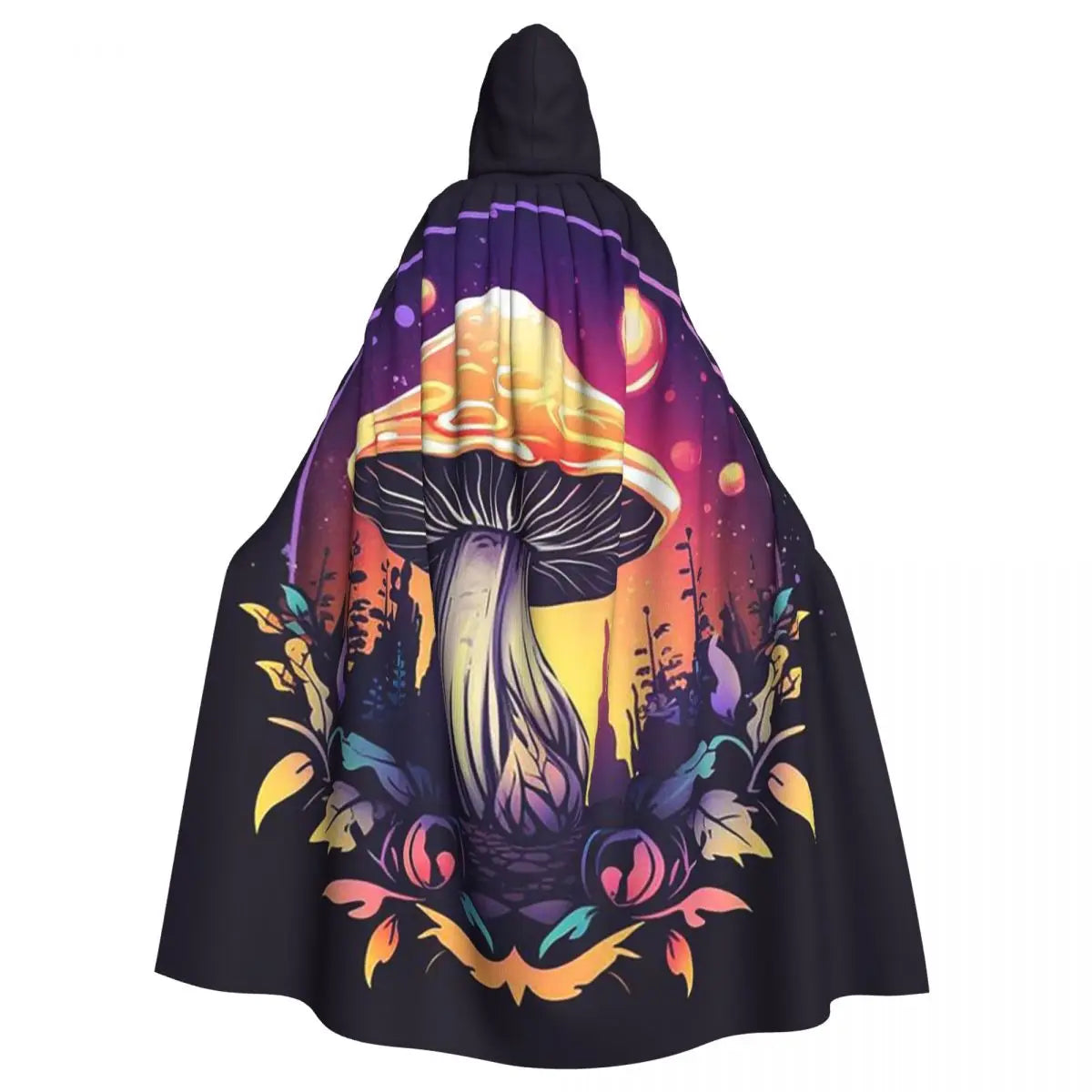 Hooded Cloak - Glowing Psychedelic Mushrooms Trippy Mushroom  Witch Medieval Costume Cosplay Cape Halloween festival Adult Unisex