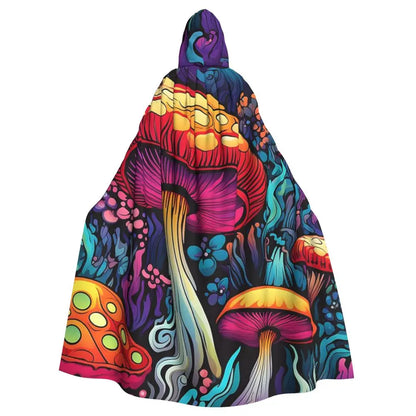 Hooded Cloak - Glowing Psychedelic Mushrooms Trippy Mushroom  Witch Medieval Costume Cosplay Cape Halloween festival Adult Unisex