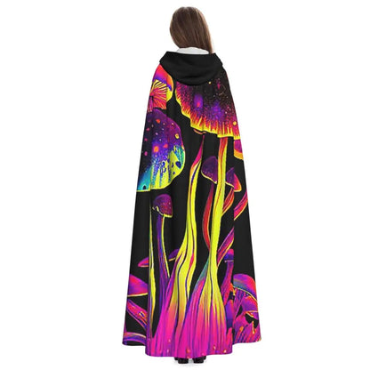 Hooded Cloak - Glowing Psychedelic Mushrooms Trippy Mushroom  Witch Medieval Costume Cosplay Cape Halloween festival Adult Unisex