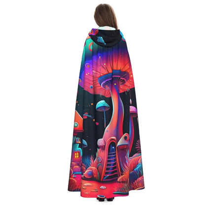 Hooded Cloak - Glowing Psychedelic Mushrooms Trippy Mushroom  Witch Medieval Costume Cosplay Cape Halloween festival Adult Unisex