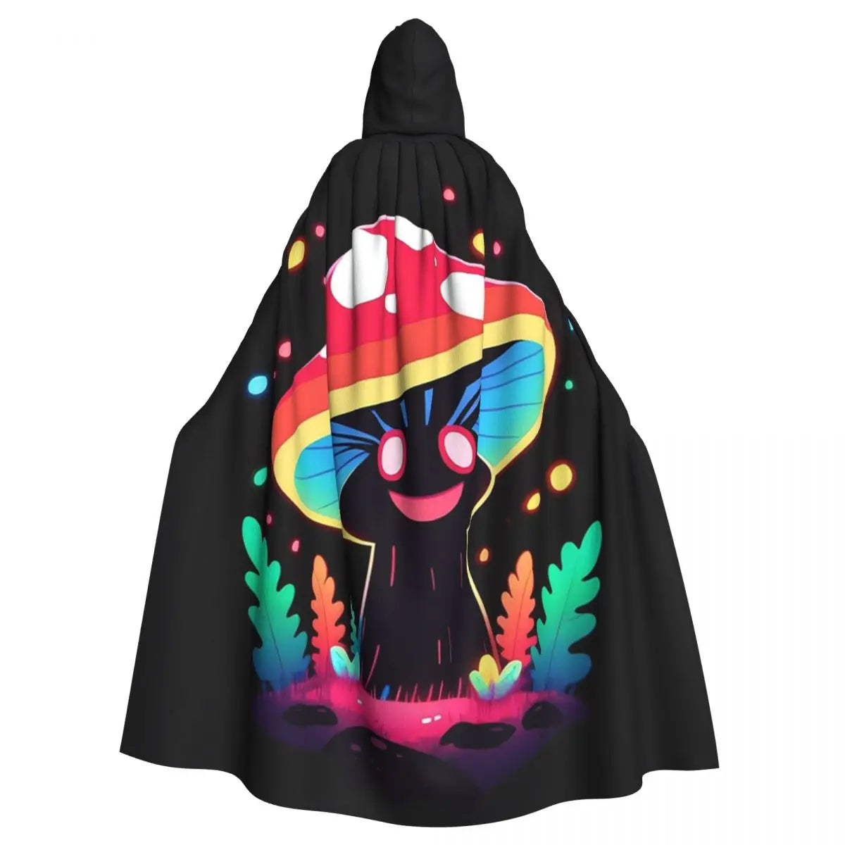 Hooded Cloak - Glowing Psychedelic Mushrooms Trippy Mushroom  Witch Medieval Costume Cosplay Cape Halloween festival Adult Unisex