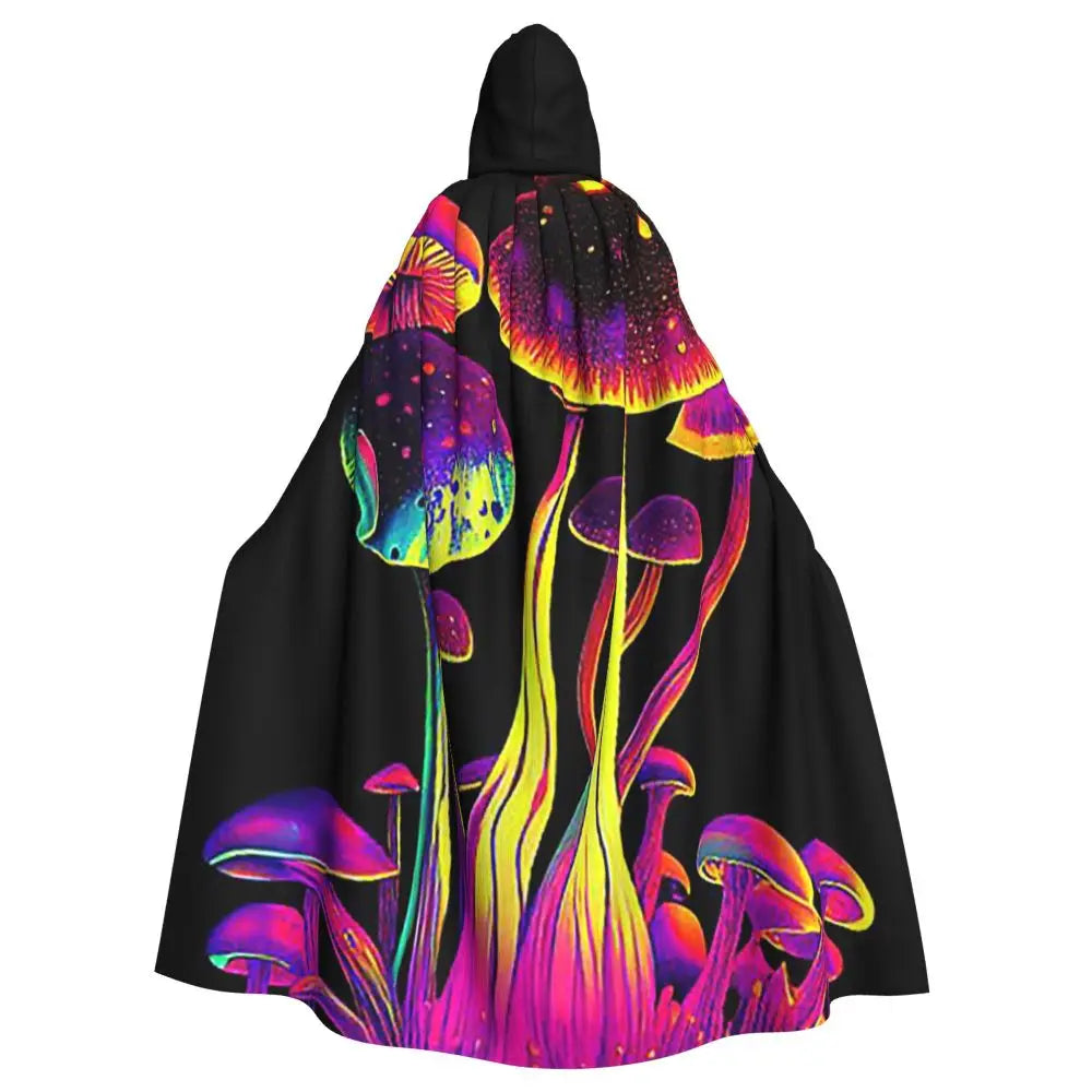 Hooded Cloak - Glowing Psychedelic Mushrooms Trippy Mushroom  Witch Medieval Costume Cosplay Cape Halloween festival Adult Unisex