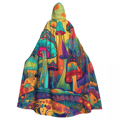 Hooded Cloak - Glowing Psychedelic Mushrooms Trippy Mushroom  Witch Medieval Costume Cosplay Cape Halloween festival Adult Unisex