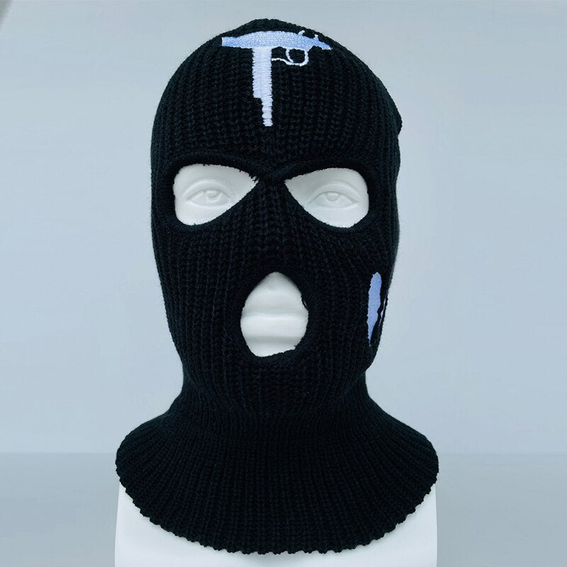 Ski Mask 3 Hole Knitted Full Face Cover Balaclava Mask Halloween Party Cycling Mask Beanies Hat for Outdoor Sports - DITCHWORLD