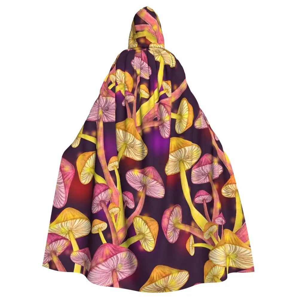 Hooded Cloak - Glowing Psychedelic Mushrooms Trippy Mushroom  Witch Medieval Costume Cosplay Cape Halloween festival Adult Unisex