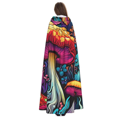 Hooded Cloak - Glowing Psychedelic Mushrooms Trippy Mushroom  Witch Medieval Costume Cosplay Cape Halloween festival Adult Unisex