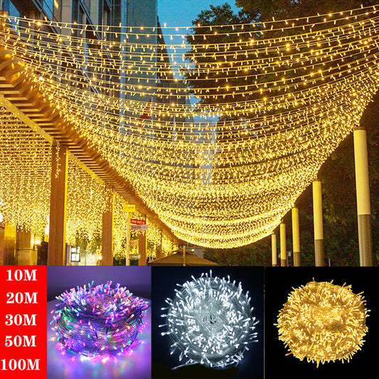 Fairy Lights 10M-100M Led String Waterproof For Tree Home Garden Wedding Party Outdoor Indoor Decoration