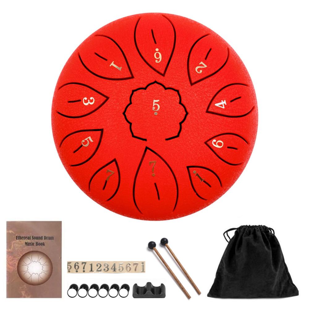 8/11 Tune Tongue Drum 6 Inch Steel Tongue Drum Kits With Drumstick Finger Cots Drum Bag Drumstick Stand Instruments Accessories - DITCHWORLD