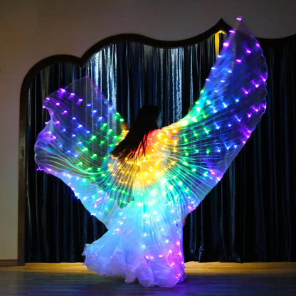 Ruoru Rainbow Color Angel Led Wings Adult Led Costume Circus Led Light Luminous Costumes Party Show Isis Wings Dancewear - DITCHWORLD