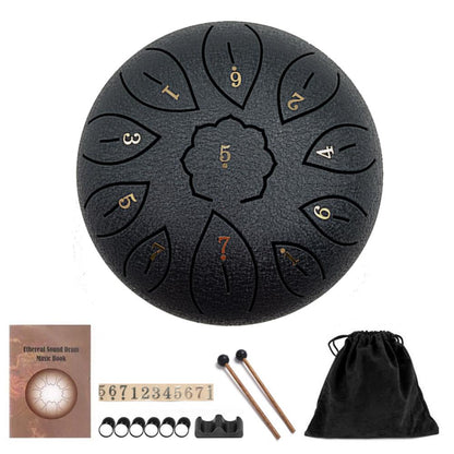 8/11 Tune Tongue Drum 6 Inch Steel Tongue Drum Kits With Drumstick Finger Cots Drum Bag Drumstick Stand Instruments Accessories