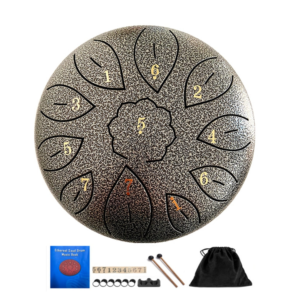 8/11 Tune Tongue Drum 6 Inch Steel Tongue Drum Kits With Drumstick Finger Cots Drum Bag Drumstick Stand Instruments Accessories - DITCHWORLD