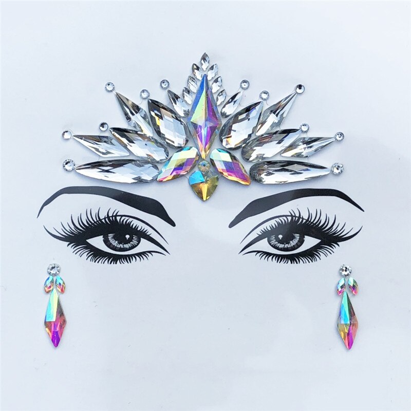 Adhesive Face Art Gems Festival Jewellery Temporary Face Jewels Stickers Party Body Rhinestone Flash Body Make Up Accessories