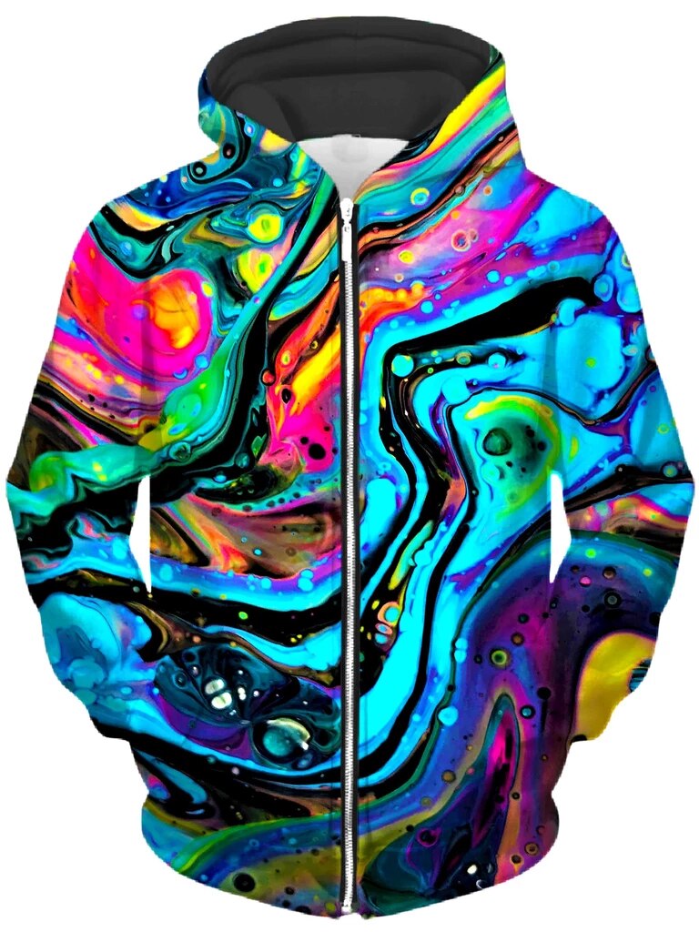 Trippy Hoodie Psychedelic swirl of vibrant colors 3D Print + Sweatshirt - DITCHWORLD