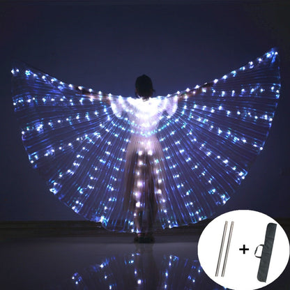 ANGEL WINGS Belly Dance LED Wings Children Performance Fluorescent Butterfly Isis Wings Belly Dancing Bellydance Carnival Led Costumes Shows - DITCHWORLD