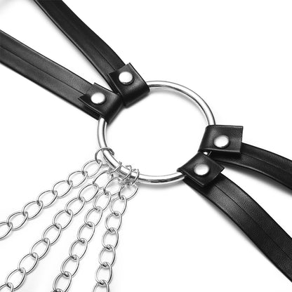 Body Harness Women Sexy Chain Belt Faux Leather Strap Waist  Jewellery Festival Girls Belly Chains
