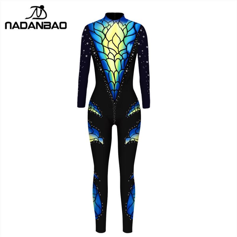 NADANBAO Carnival Catsuit 3D Print Costume Cosplay Women Bodysuit For Woman Purim Carvinal Psychedelic Zipper  Catsuit - DITCHWORLD
