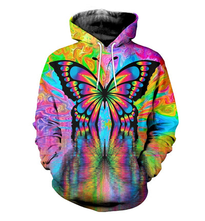 Psychedelic Butterfly 3D Print Hoodie - DITCHWORLD