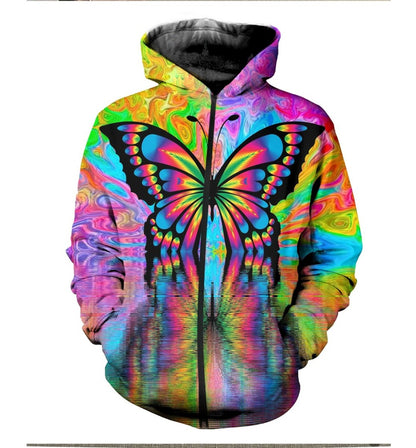 Psychedelic Butterfly 3D Print Hoodie - DITCHWORLD