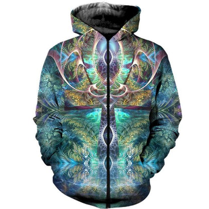 Psychedelic Art Ankh 3D All Over Printed Hoodie