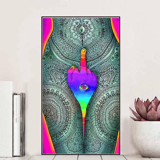 Psychedelic Trippy Visual Abstract Modern Painting Canvas