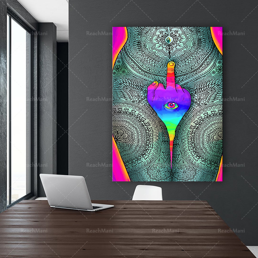 Psychedelic Trippy Visual Abstract Modern Painting Canvas - DITCHWORLD