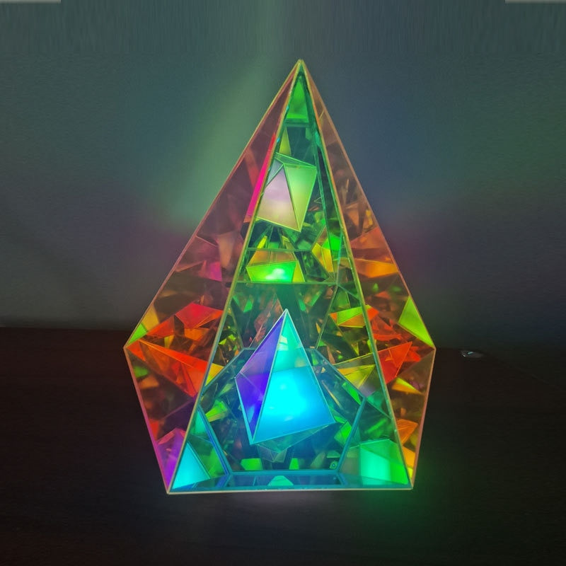 LED Pyramid Bedroom Decor Night Light USB Color Dimming Atmosphere Lamps Home Bedroom Decoration Birthday Gift Decorative Lamp - DITCHWORLD