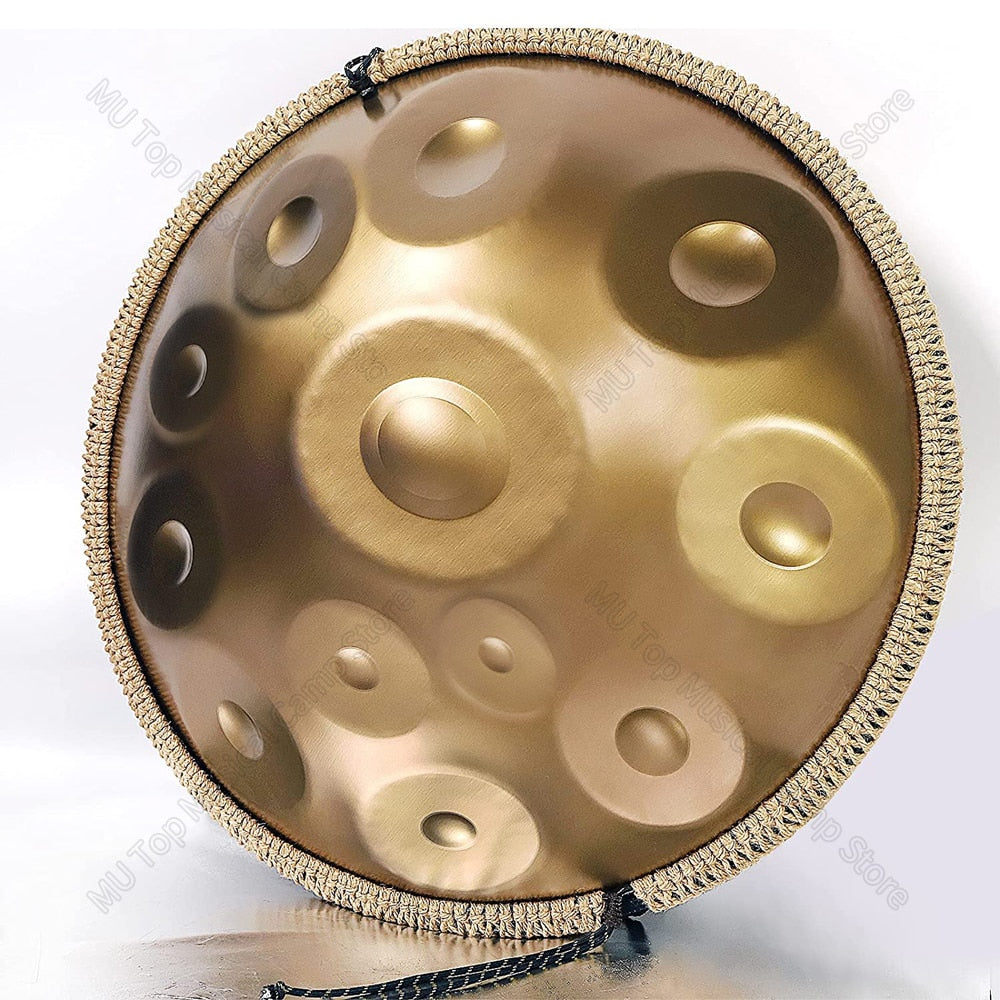 432HZ Handpan 9/10/12 notes - 22 inches steel drum instrument - Gold - DITCHWORLD
