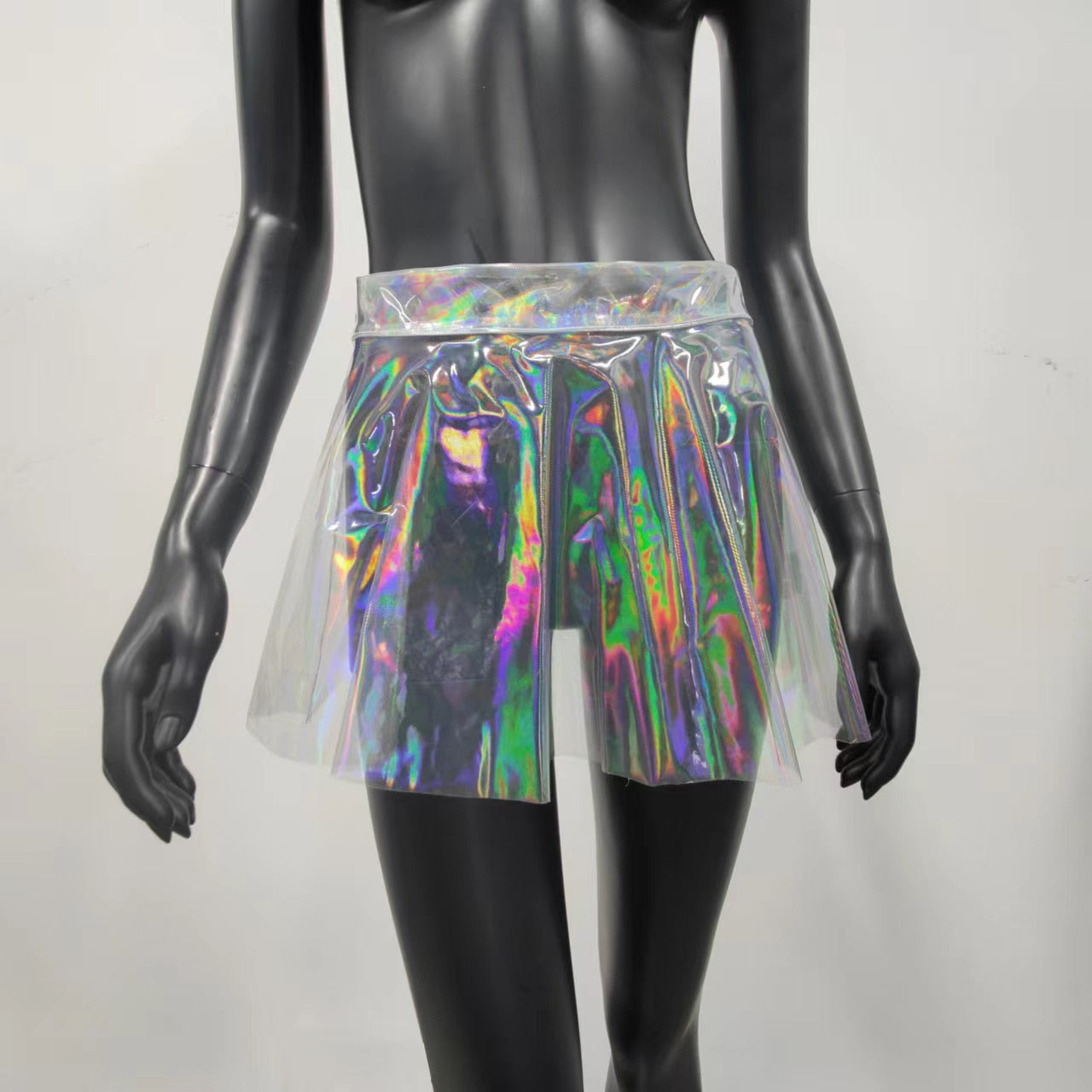 Mini Transparent Skirt Sexy Aesthetic Holographic Dresses Festival Party Rave Doof Outfits - DITCHWORLD