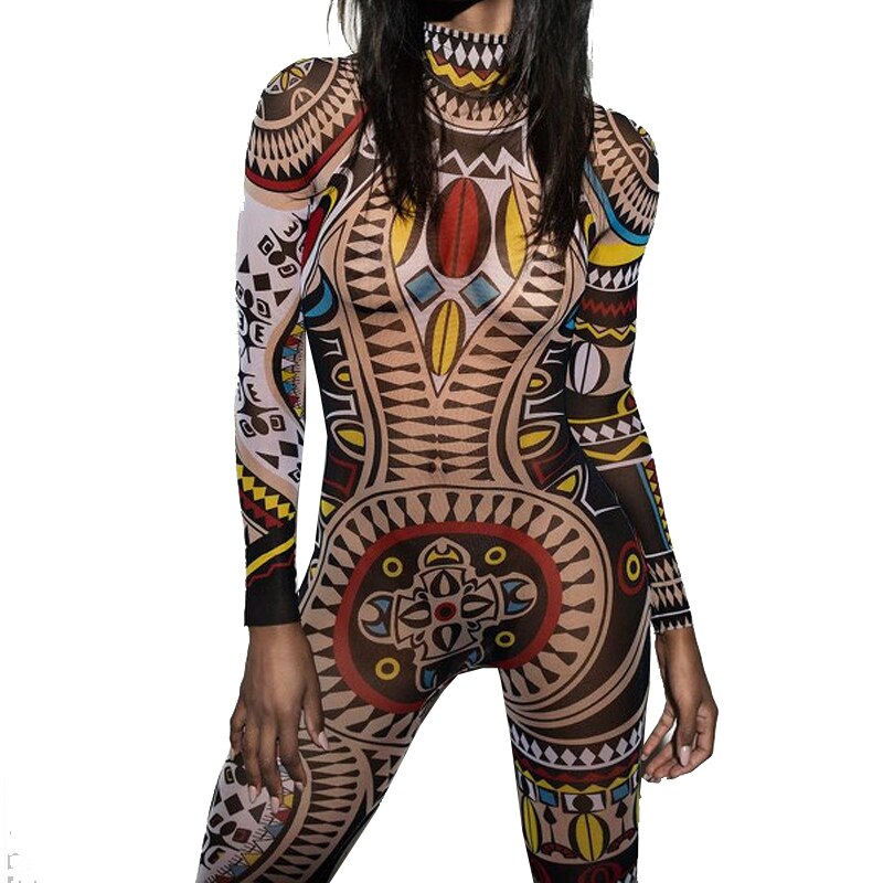 Skull Tattoo Muscle Man Women Nude Bodysuit Male Guest Gogo Fashion Catwalk  Print Jumpsuit Stage Outfit Dance Club Costume Rave - Stage Clothing &  Accessories - AliExpress
