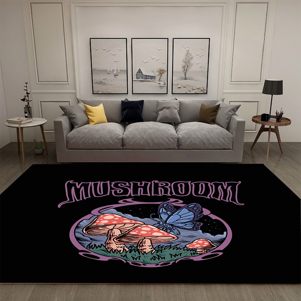Colourful Mushroom Pattern Carpet Rug Mat