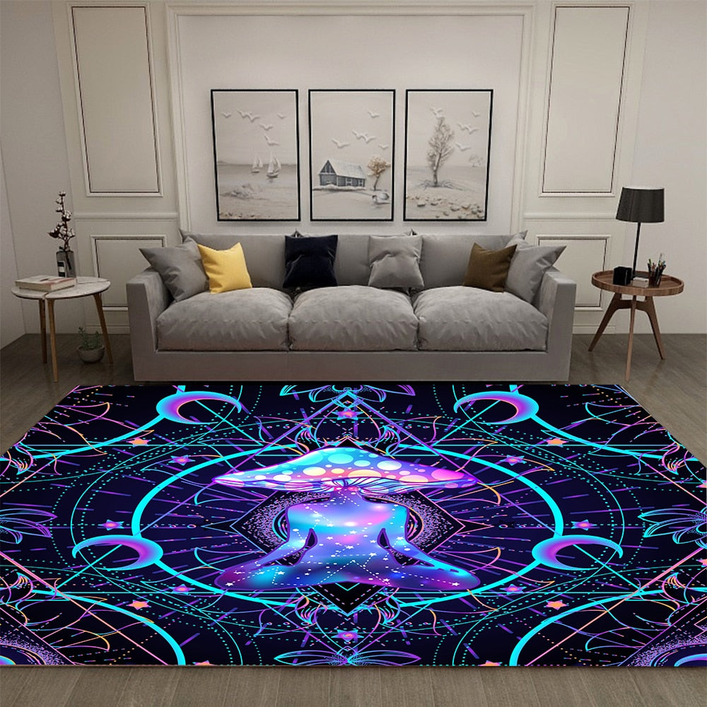 Colourful Mushroom Pattern Carpet Rug Mat - DITCHWORLD