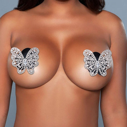 Fashion Crystal Sexy Sequin Glitter Rhinestone Tassel Nipple Stickers Cover Chest Bra Strap Breast For Nipples Pasties Set Women - DITCHWORLD