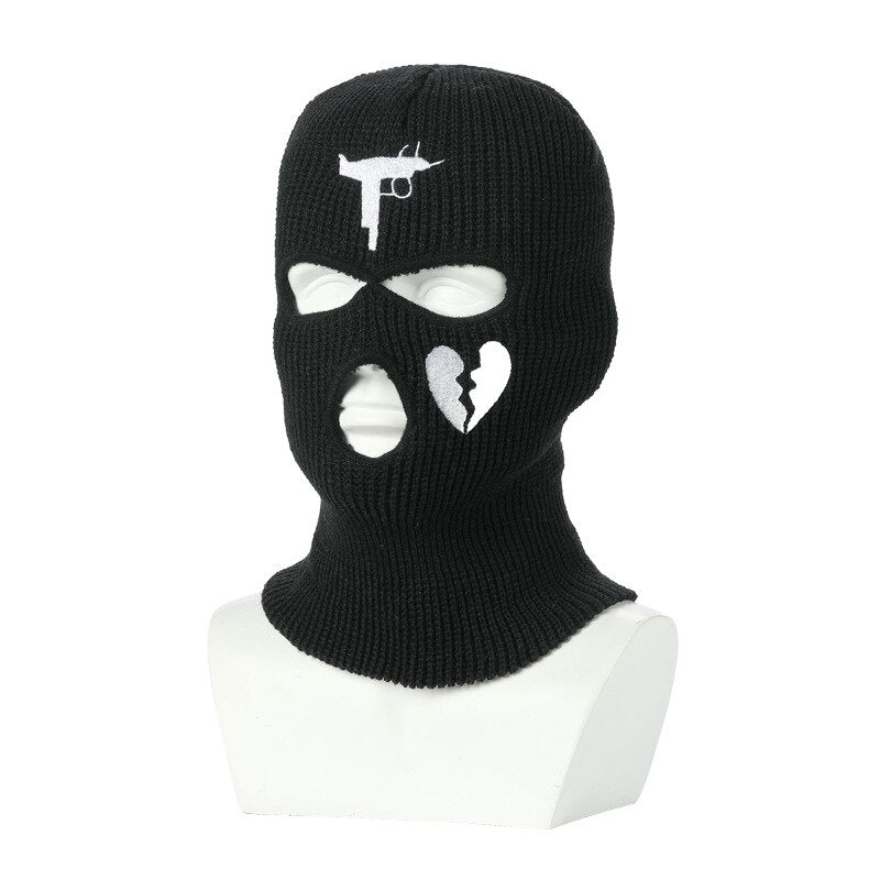 Ski Mask 3 Hole Knitted Full Face Cover Balaclava Mask Halloween Party Cycling Mask Beanies Hat for Outdoor Sports - DITCHWORLD