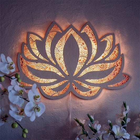 Lotus Flower Mandala Yoga Room Art Decoration Ornaments Mandala Yoga Room Night Light Wall Hanging Living Room Home Decor