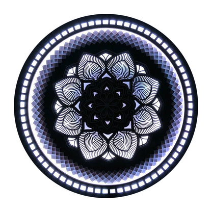 Glowing LED Mandala(s) Flower Wall Decor Lotus Flower Sculpture Wall Art Yoga Abstract Flower Room Decoration - DITCHWORLD