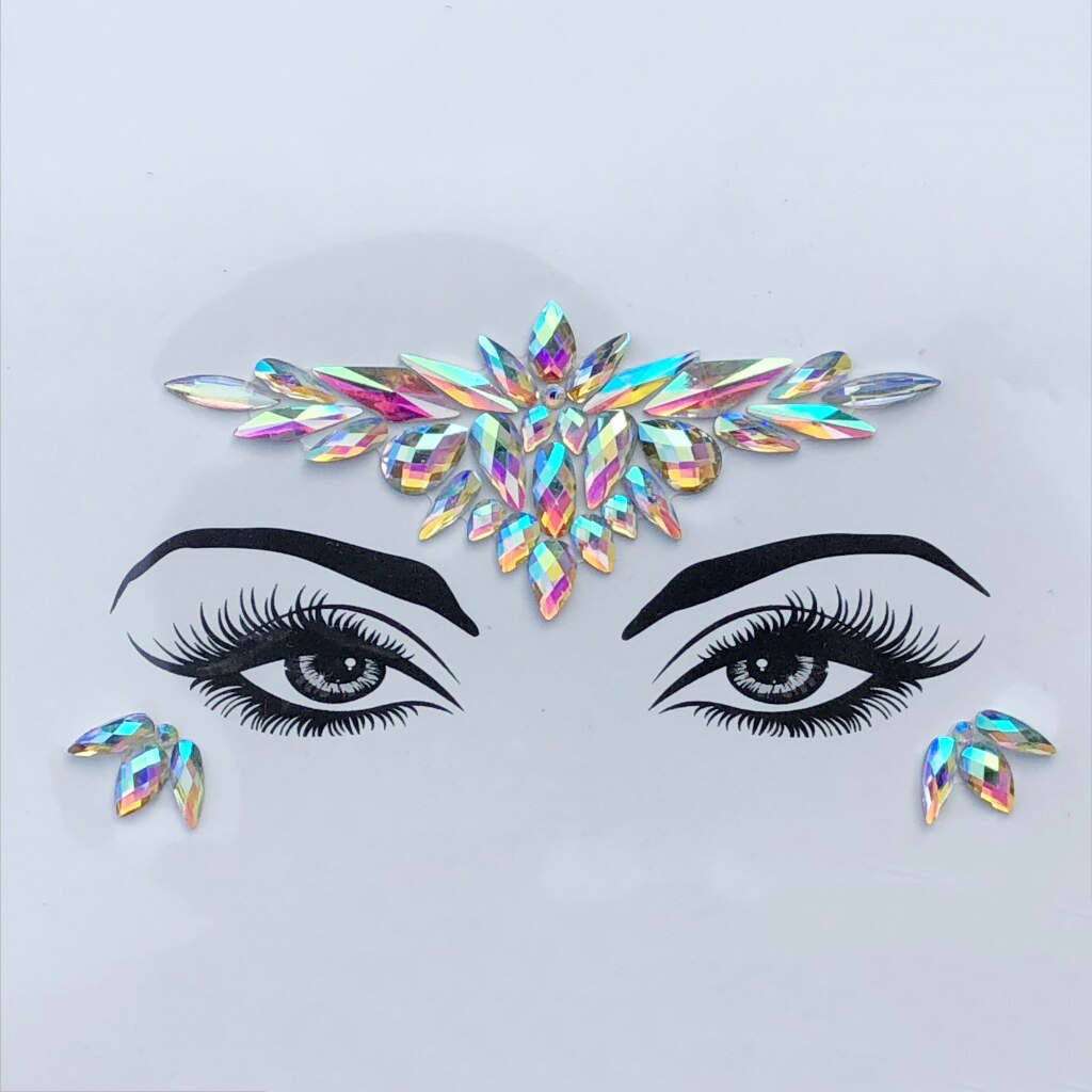 Adhesive Face Art Gems Festival Jewellery Temporary Face Jewels Stickers Party Body Rhinestone Flash Body Make Up Accessories - DITCHWORLD
