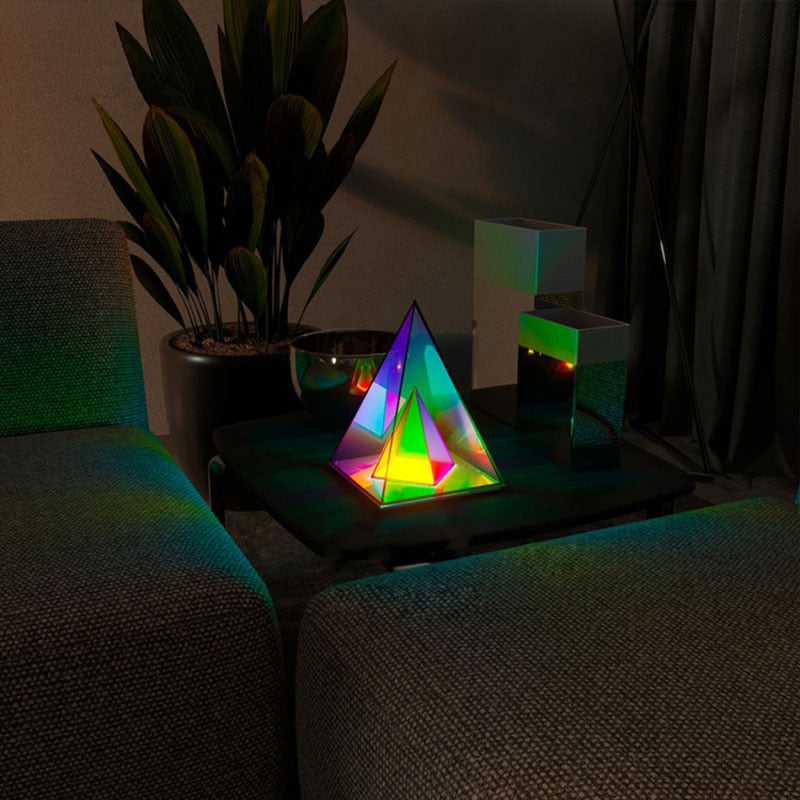 LED Pyramid Bedroom Decor Night Light USB Color Dimming Atmosphere Lamps Home Bedroom Decoration Birthday Gift Decorative Lamp - DITCHWORLD